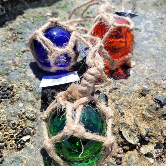 Mini 3" Colored Glass Float Nautical Ornaments Home Decor - Picture 9 of 12